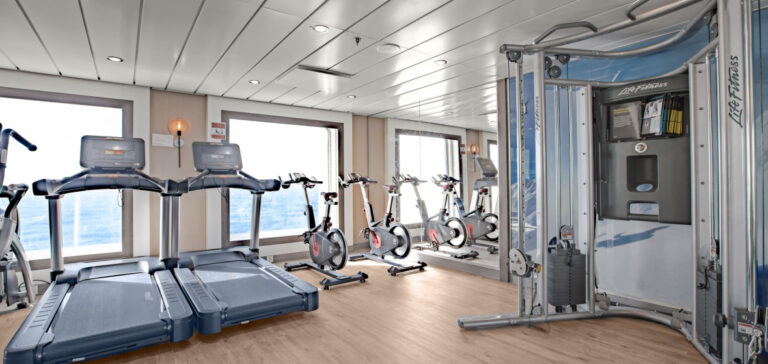 The fitness facilities available on board the Ocean Victory