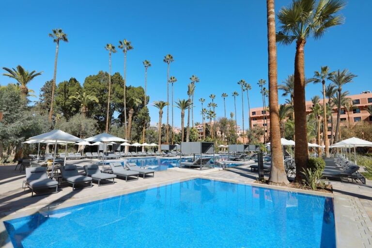 Pool at the Kenzi Rose Garden Pool, hotel option for the Marrakech Marathon 2025