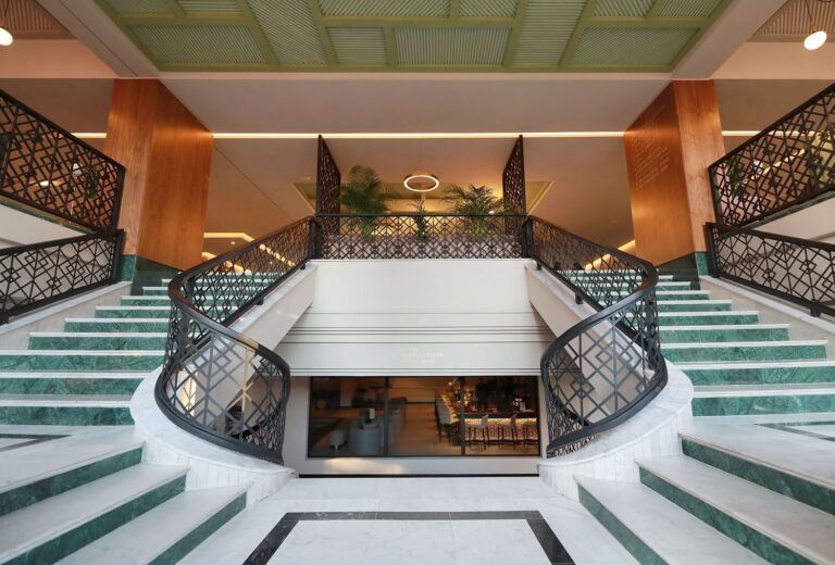 Stairs at the Kenzi Rose Garden Hotel, hotel option for the Marrakech Marathon 2025