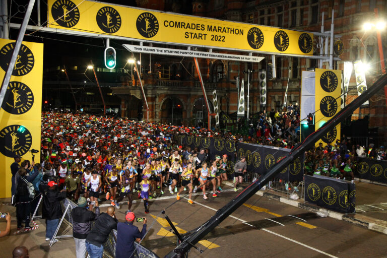 Photo of the start line, similar to the one which will be at the Comrades Marathon 2024