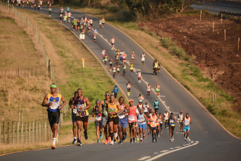 Photo of runners taking part in the Up course, the route for the Comrades Marathon 2024