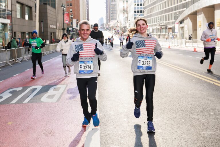 Photo of runners running together at the New York Half Marathon
