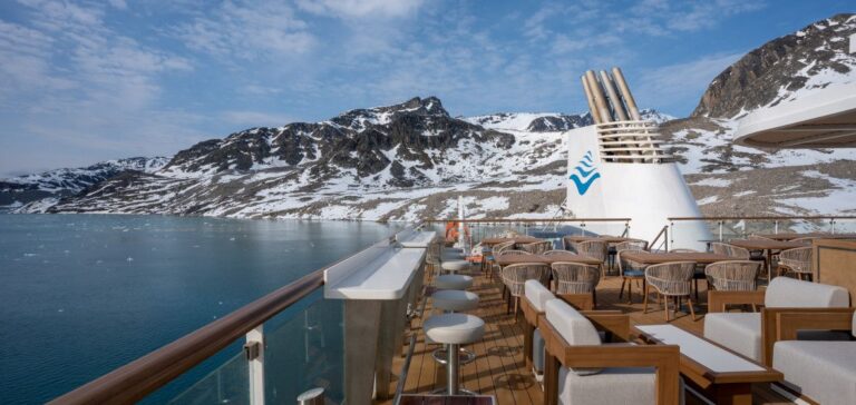 BBQ deck on board the Ocean Albatros, ship used for the Antarctica Marathon 2025