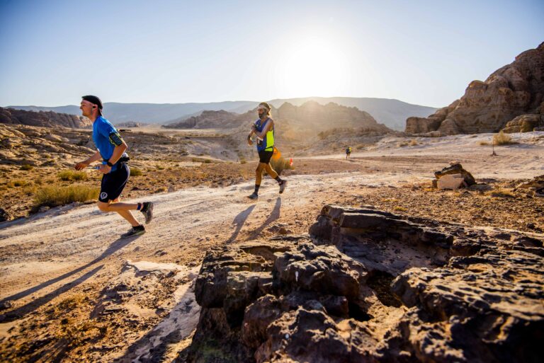 Runners power on during the Petra Desert Marathon 2024