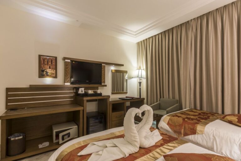 Bedroom facilities at the Grand East Hotel, hotel option for the Petra Desert Marathon 2024