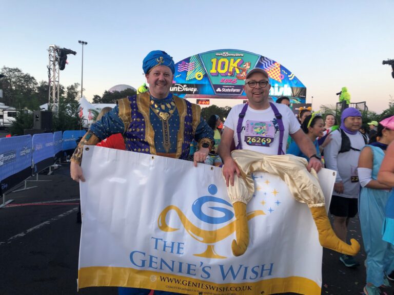 Photo of runners having completed the Disney Marathon 10k course for the Genie's Wish Charity