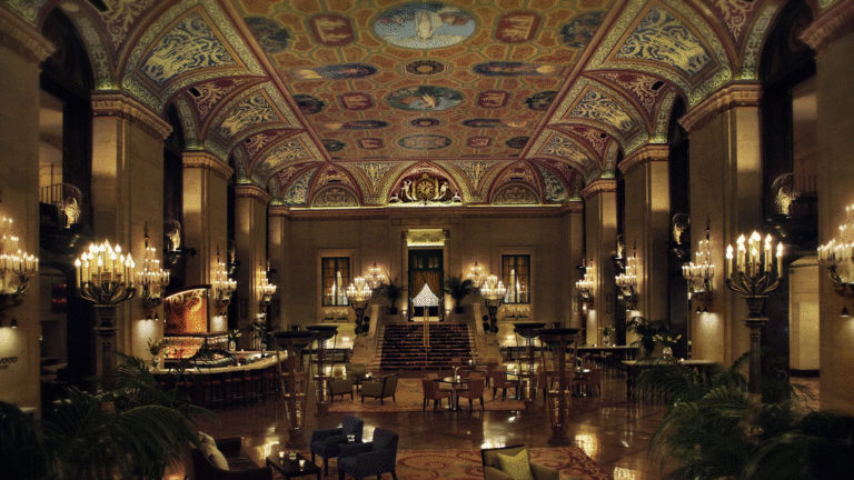 Lobby at Palmer House, a Hilton Hotel - option for the Chicago Marathon 2024