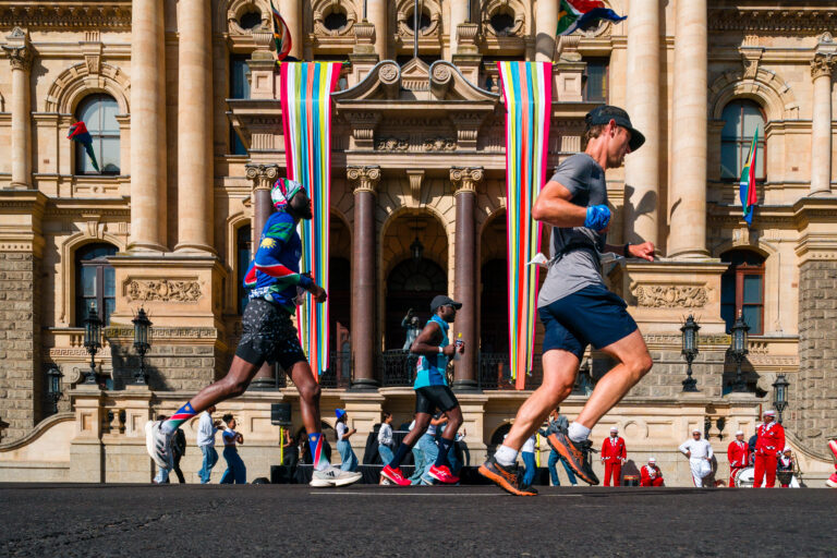 Runners passing through Cape Town during the Cape Town Marathon