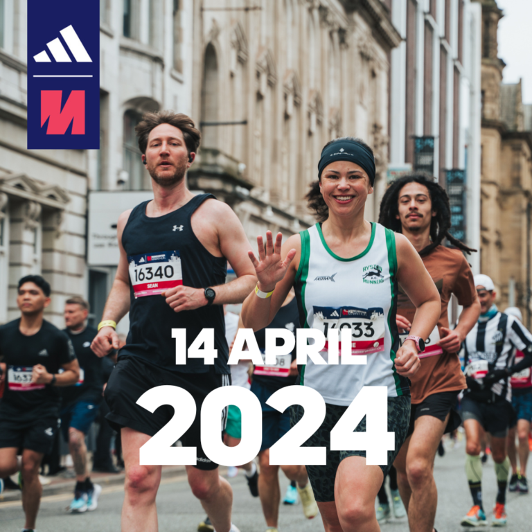 Promotional poster for the Manchester Marathon 2024