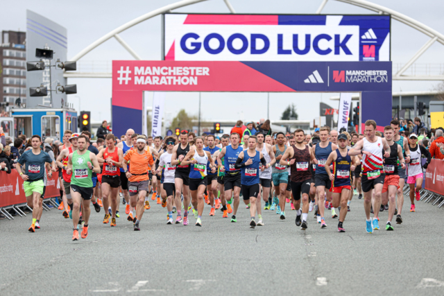 Runners starting the adidas Manchester Marathon 2024
