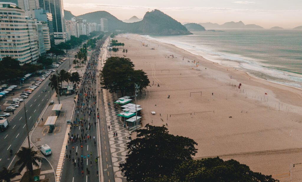 Panoramic image of a beach in Rio de Janeiro