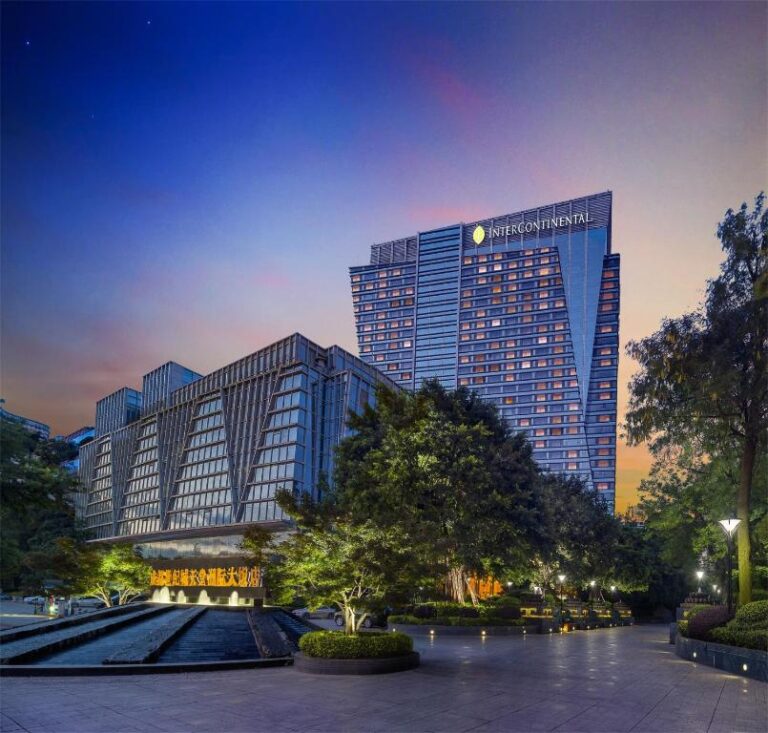 Exterior of the InterContinental Century City Chengdu, hotel option for the Chengdu Marathon 2024