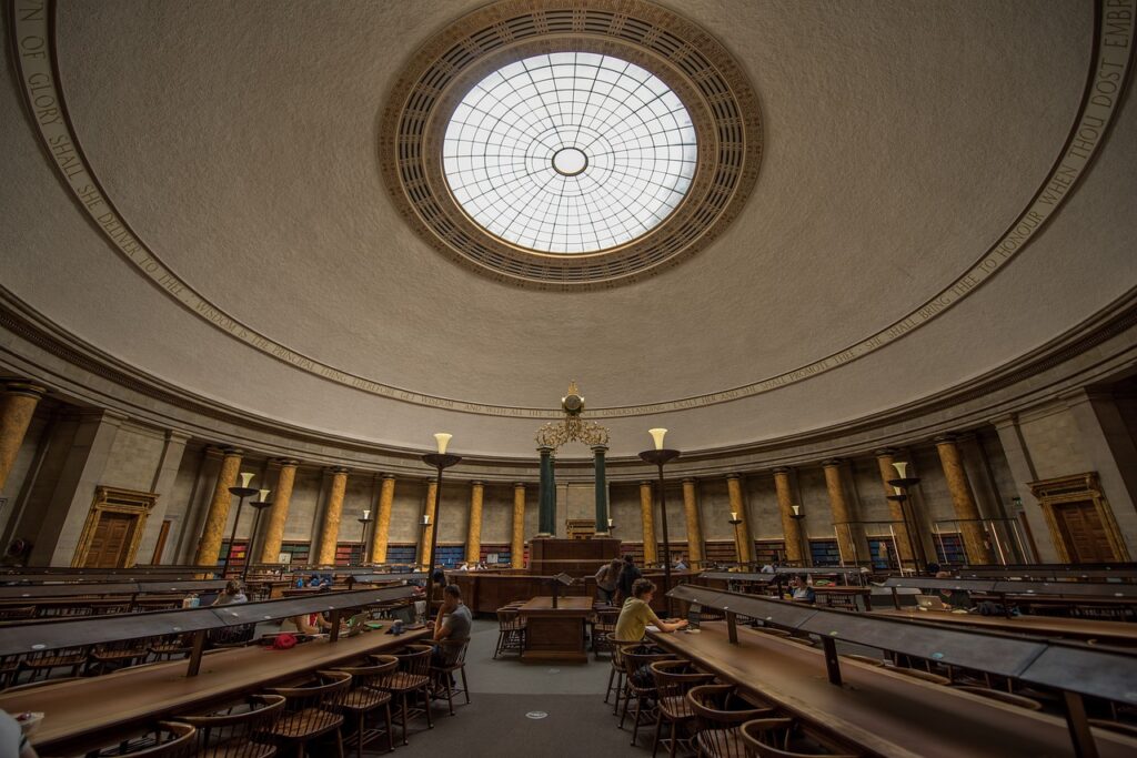 Manchester Central Library is a hidden gem in our Manchester guide for the Manchester Marathon