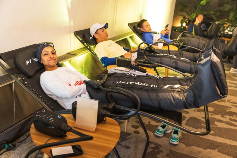 Guests relax at the Westin Times Square, hotel for the New York City Marathon 2025 Abbott Age Group World Championships