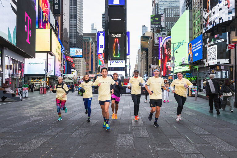 Guests on a shake-out run from the Westin Times Square, hotel for the New York City Marathon 2025 Abbott Age Group World Championships