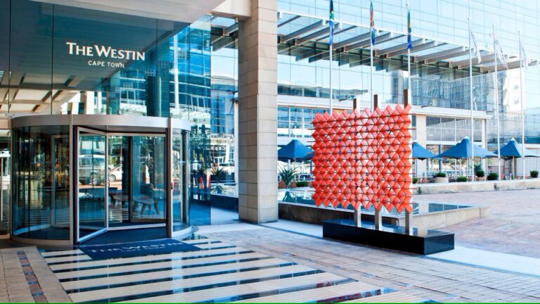 Entrance at The Westin Cape Town, hotel option for the Cape Town Marathon 2026