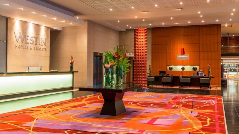 Reception area at The Westin Cape Town, hotel option for the Cape Town Marathon 2026