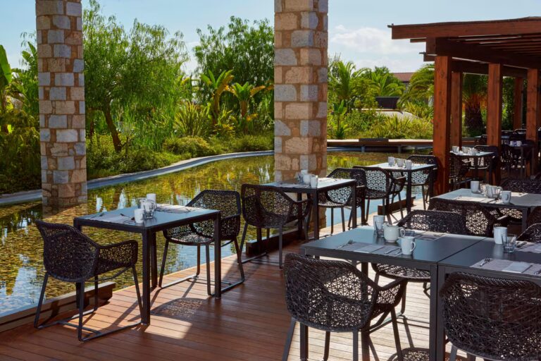 Exterior of the Westin Resort Costa Navarino, hotel option for Marathon Tours & Travel's own Greece Marathon - the Greek Odyssey Half Marathon