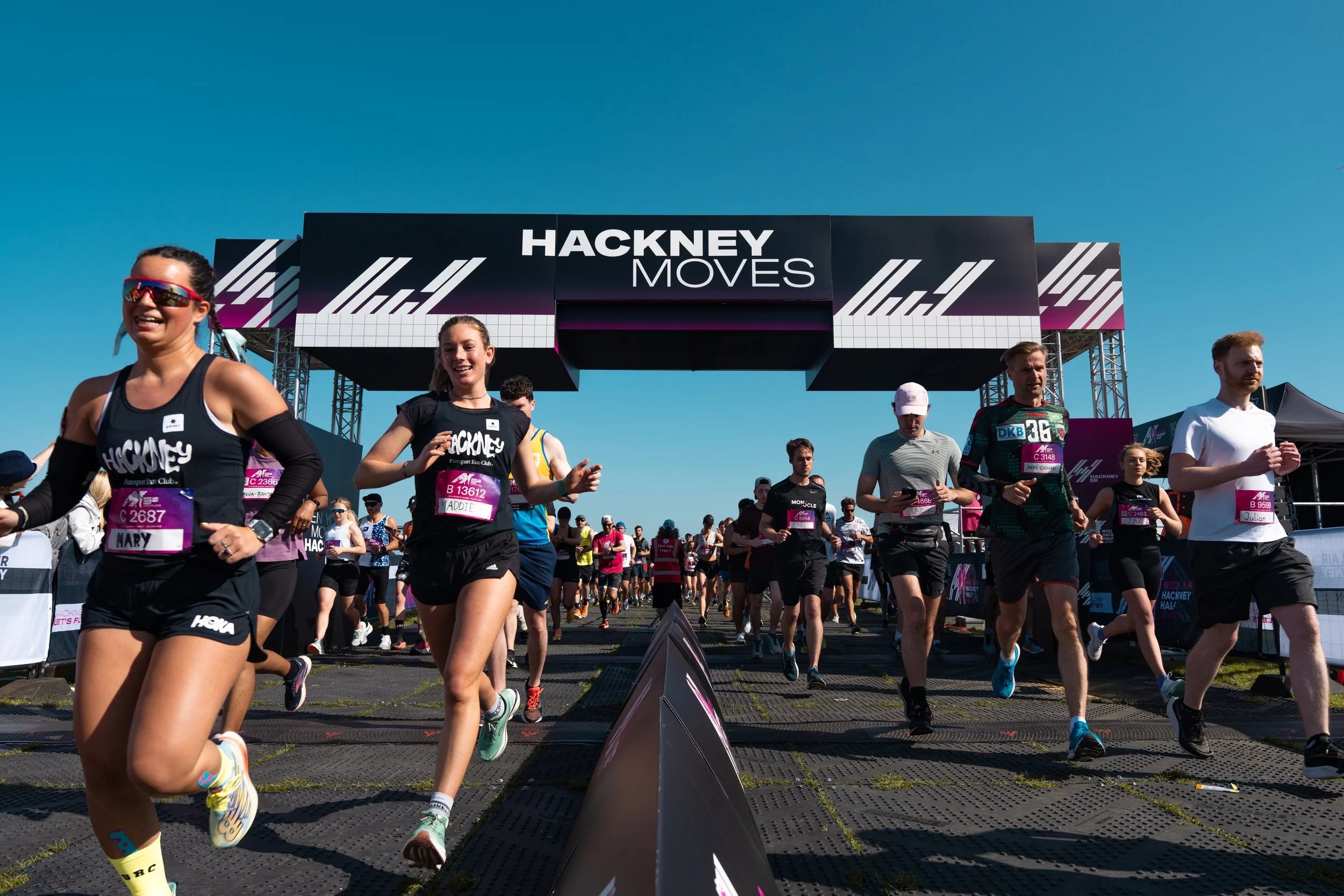 Runners starting their race in the Hackney Half Marathon