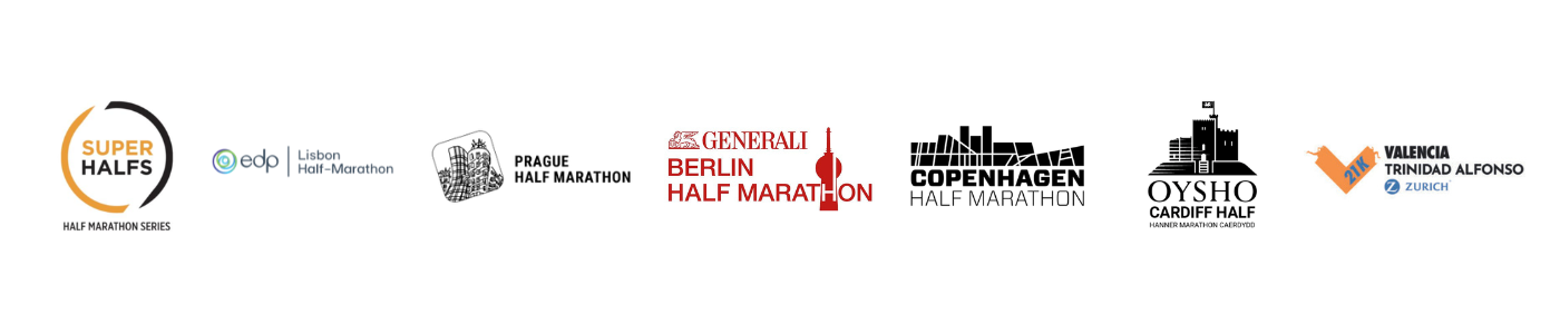 SuperHalfs logo image and associated race events logo images