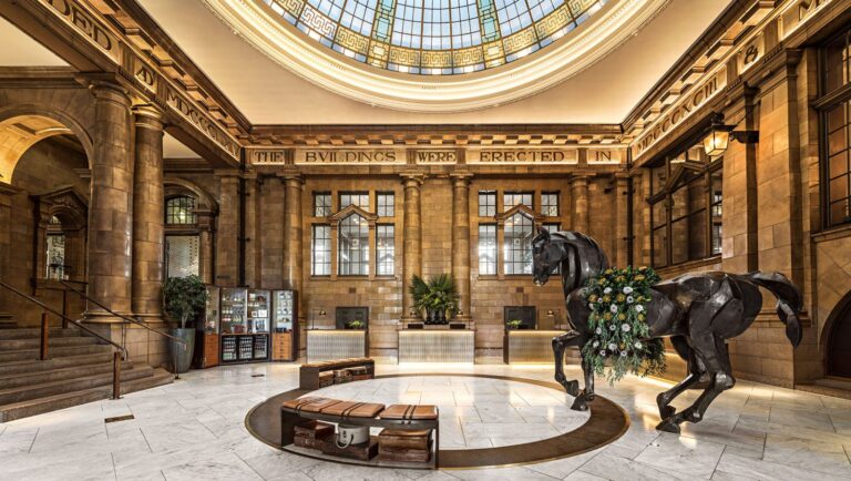 Reception area at the Kimpton Clocktower Manchester, hotel option for the Manchester Marathon 2025